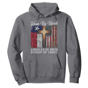 Proud American Texan Jesus Hoodie Texan By Blood American By Birth Patriot By Choice Cross TS11 Charcoal Print Your Wear