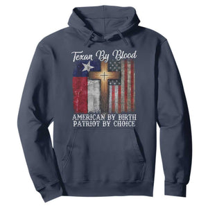 Proud American Texan Jesus Hoodie Texan By Blood American By Birth Patriot By Choice Cross TS11 Navy Print Your Wear