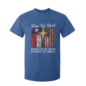Proud American Texan Jesus T Shirt For Kid Texan By Blood American By Birth Patriot By Choice Cross TS11 Royal Blue Print Your Wear
