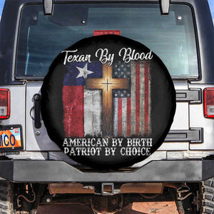 Proud American Texan Jesus Spare Tire Cover Texan By Blood American By Birth Patriot By Choice Cross TS11 No hole Black Print Your Wear