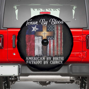 Proud American Texan Jesus Spare Tire Cover Texan By Blood American By Birth Patriot By Choice Cross TS11 Black Print Your Wear