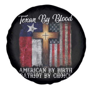 Proud American Texan Jesus Spare Tire Cover Texan By Blood American By Birth Patriot By Choice Cross TS11 Print Your Wear