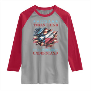 It's A Texas Thing Y'all Wouldn't Understand Raglan Shirt USA Texas Flag TS11 Sport Gray Red Print Your Wear