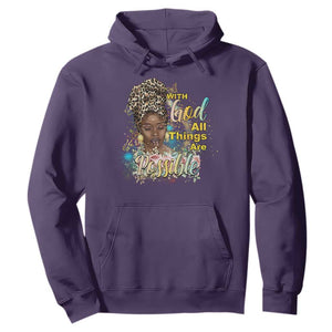 Christian African American Hoodie With God All Things Are Possible Black Prayer TS11 Purple Print Your Wear