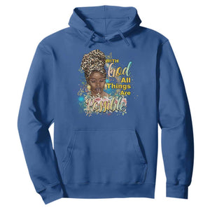 Christian African American Hoodie With God All Things Are Possible Black Prayer TS11 Royal Blue Print Your Wear