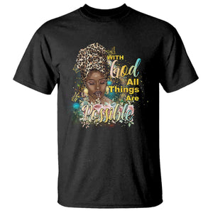 Christian African American T Shirt With God All Things Are Possible Black Prayer TS11 Black Print Your Wear