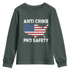 Anti Crime Pro Safety Youth Sweatshirt Mayor Resistance Protest Jacob Political TS11 Dark Forest Green Print Your Wear