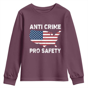 Anti Crime Pro Safety Youth Sweatshirt Mayor Resistance Protest Jacob Political TS11 Maroon Print Your Wear