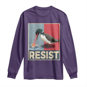 Minnesota Loon Resist Long Sleeve Shirt - Loon Bird Laser Ice Cube Poster Graphic Solidarity Tee TS11 Purple Print Your Wear