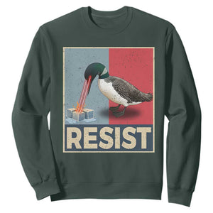 Minnesota Loon Resist Sweatshirt Loon Bird Laser Ice Cube Poster Graphic TS11 Dark Forest Green Print Your Wear