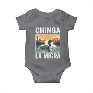Chinga La Migra Baby Onesie Minnesota Loon Laser Ice Cube Political Protest TS11 Charcoal Print Your Wear