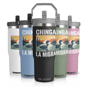Chinga La Migra Flip Straw Tumbler Minnesota Loon Laser Ice Cube Political Protest TS11 Print Your Wear