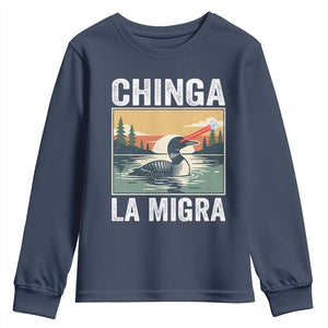 Chinga La Migra Youth Sweatshirt Minnesota Loon Laser Ice Cube Political Protest TS11 Navy Print Your Wear