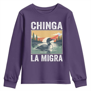 Chinga La Migra Youth Sweatshirt Minnesota Loon Laser Ice Cube Political Protest TS11 Purple Print Your Wear