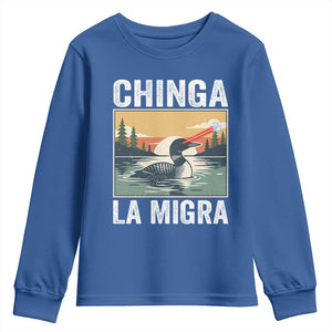 Chinga La Migra Youth Sweatshirt Minnesota Loon Laser Ice Cube Political Protest TS11 Royal Blue Print Your Wear