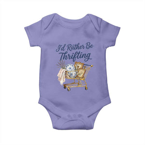 I Would Rather Be Thrifting Baby Onesie Funny Shopping Quote Thrift Lover TS11 Violet Print Your Wear