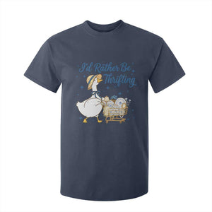 Silly Goose I Would Rather Be Thrifting T Shirt For Kid Funny Shopping Goose TS11 Navy Print Your Wear