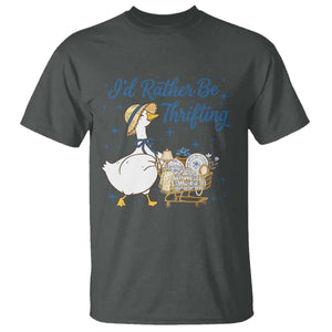 Silly Goose I Would Rather Be Thrifting T Shirt Funny Shopping Goose TS11 Dark Heather Print Your Wear
