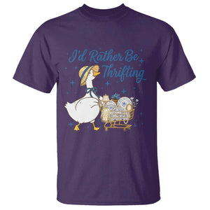 Silly Goose I Would Rather Be Thrifting T Shirt Funny Shopping Goose TS11 Purple Print Your Wear