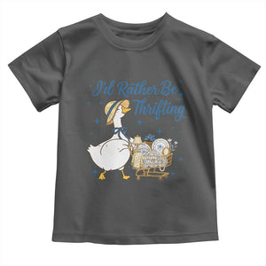 Silly Goose I Would Rather Be Thrifting Toddler T Shirt Funny Shopping Goose TS11 Dark Heather Print Your Wear
