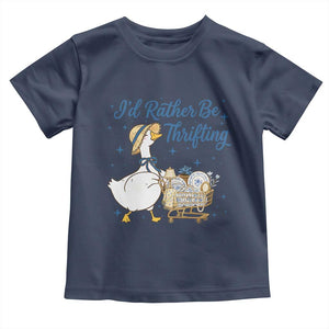Silly Goose I Would Rather Be Thrifting Toddler T Shirt Funny Shopping Goose TS11 Navy Print Your Wear