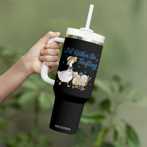 Silly Goose I Would Rather Be Thrifting Tumbler With Handle Funny Shopping Goose TS11 Print Your Wear