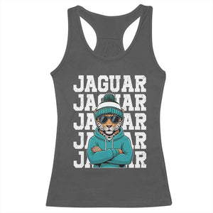 Jaguar Lover Racerback Tank Top JJF Football Fan Game Day TS11 Dark Heather Print Your Wear