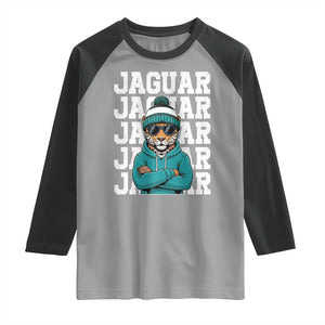 Jaguar Lover Raglan Shirt JJF Football Fan Game Day TS11 Sport Gray Black Print Your Wear
