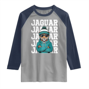 Jaguar Lover Raglan Shirt JJF Football Fan Game Day TS11 Sport Gray Navy Print Your Wear