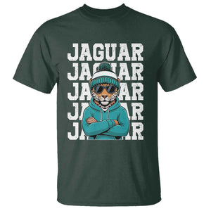 Jaguar Lover T Shirt JJF Football Fan Game Day TS11 Dark Forest Green Print Your Wear