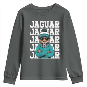 Jaguar Lover Youth Sweatshirt JJF Football Fan Game Day TS11 Dark Heather Print Your Wear