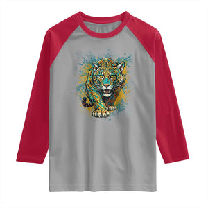 Mandala Spiritual Jaguar Zen Art Raglan Shirt TS11 Sport Gray Red Print Your Wear
