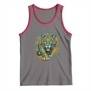 Mandala Spiritual Jaguar Zen Art Tank Top TS11 Deep Heather Red Print Your Wear