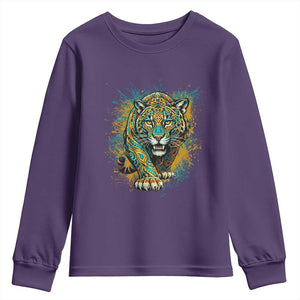 Mandala Spiritual Jaguar Zen Art Youth Sweatshirt TS11 Purple Print Your Wear