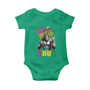 Funny Mardi Gras Bigfoot Bruh Baby Onesie Sasquatch Carnival NOLA American Flag TS11 Irish Green Print Your Wear