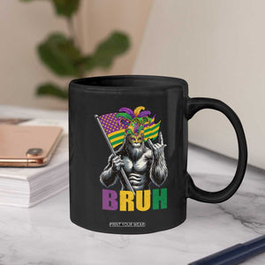 Funny Mardi Gras Bigfoot Bruh Coffee Mug Sasquatch Carnival NOLA American Flag TS11 Print Your Wear