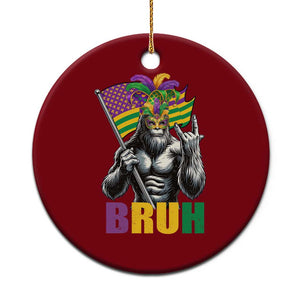 Funny Mardi Gras Bigfoot Bruh Ceramic Ornament Sasquatch Carnival NOLA American Flag TS11 1pc Red Print Your Wear