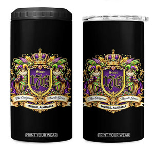 The Original Mardi Gras Mobile Alabama Since 1703 4 in 1 Can Cooler Tumbler Funny Carnival TS11 One Size: 16 oz Black Print Your Wear