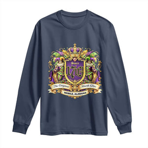 The Original Mardi Gras Mobile Alabama Since 1703 Long Sleeve Shirt Funny Carnival TS11 Navy Print Your Wear