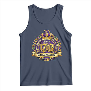 The Original Mardi Gras Mobile Alabama Since 1703 Tank Top TS11 Navy Print Your Wear