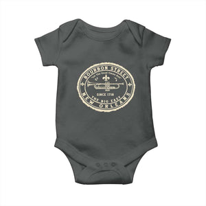 New Orleans Bourbon Street The Big Easy Baby Onesie Let The Good Times Roll TS11 Dark Heather Print Your Wear