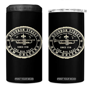 New Orleans Bourbon Street The Big Easy 4 in 1 Can Cooler Tumbler Let The Good Times Roll TS11 One Size: 16 oz Black Print Your Wear