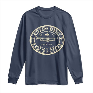 New Orleans Bourbon Street The Big Easy Long Sleeve Shirt Let The Good Times Roll TS11 Navy Print Your Wear