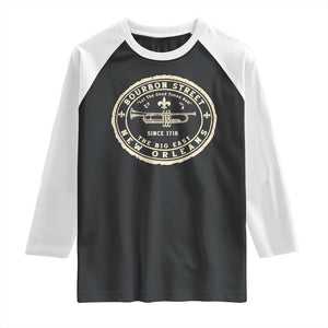 New Orleans Bourbon Street The Big Easy Raglan Shirt Let The Good Times Roll TS11 Black White Print Your Wear