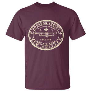 New Orleans Bourbon Street The Big Easy T Shirt Let The Good Times Roll TS11 Maroon Print Your Wear