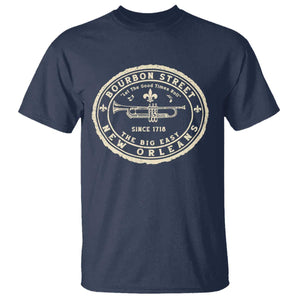 New Orleans Bourbon Street The Big Easy T Shirt Let The Good Times Roll TS11 Navy Print Your Wear