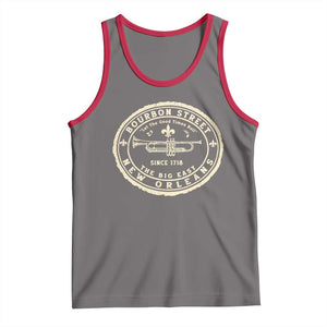 New Orleans Bourbon Street The Big Easy Tank Top Let The Good Times Roll TS11 Deep Heather Red Print Your Wear