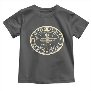 New Orleans Bourbon Street The Big Easy Toddler T Shirt Let The Good Times Roll TS11 Dark Heather Print Your Wear