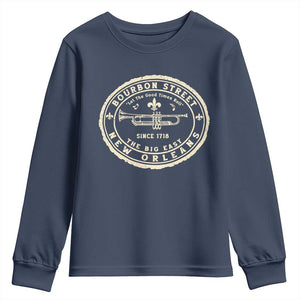 New Orleans Bourbon Street The Big Easy Youth Sweatshirt Let The Good Times Roll TS11 Navy Print Your Wear