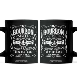 Bourbon Street French Quarter New Orleans Vintage Scrollwork Coffee Mug TS11 Black Print Your Wear